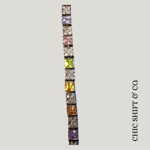Lia Sophia Multi-Color Gem Statement Bracelet